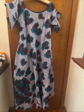 Bazinriche Dress in Teal and Burgundy
